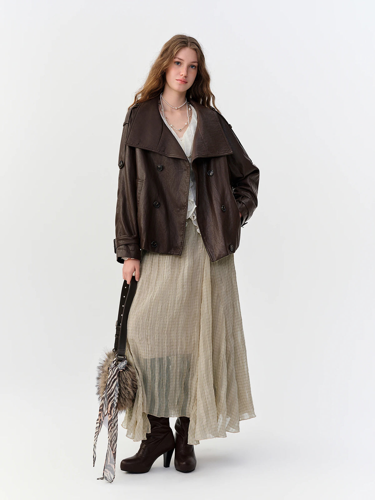 Retro Plaid Midi Skirt - Irregular Nomadic Design Casual Autumn Wear