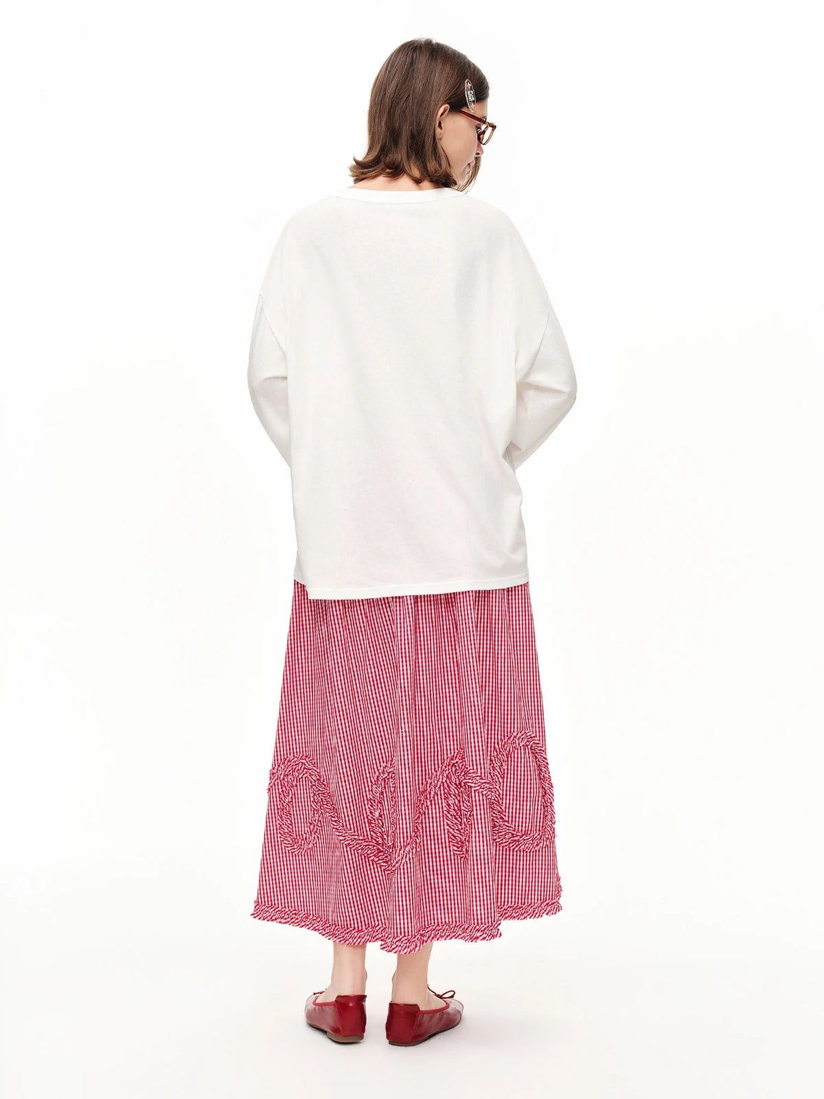 Women's Linen Cotton T-Shirt - Foal Applique Casual Summer Top