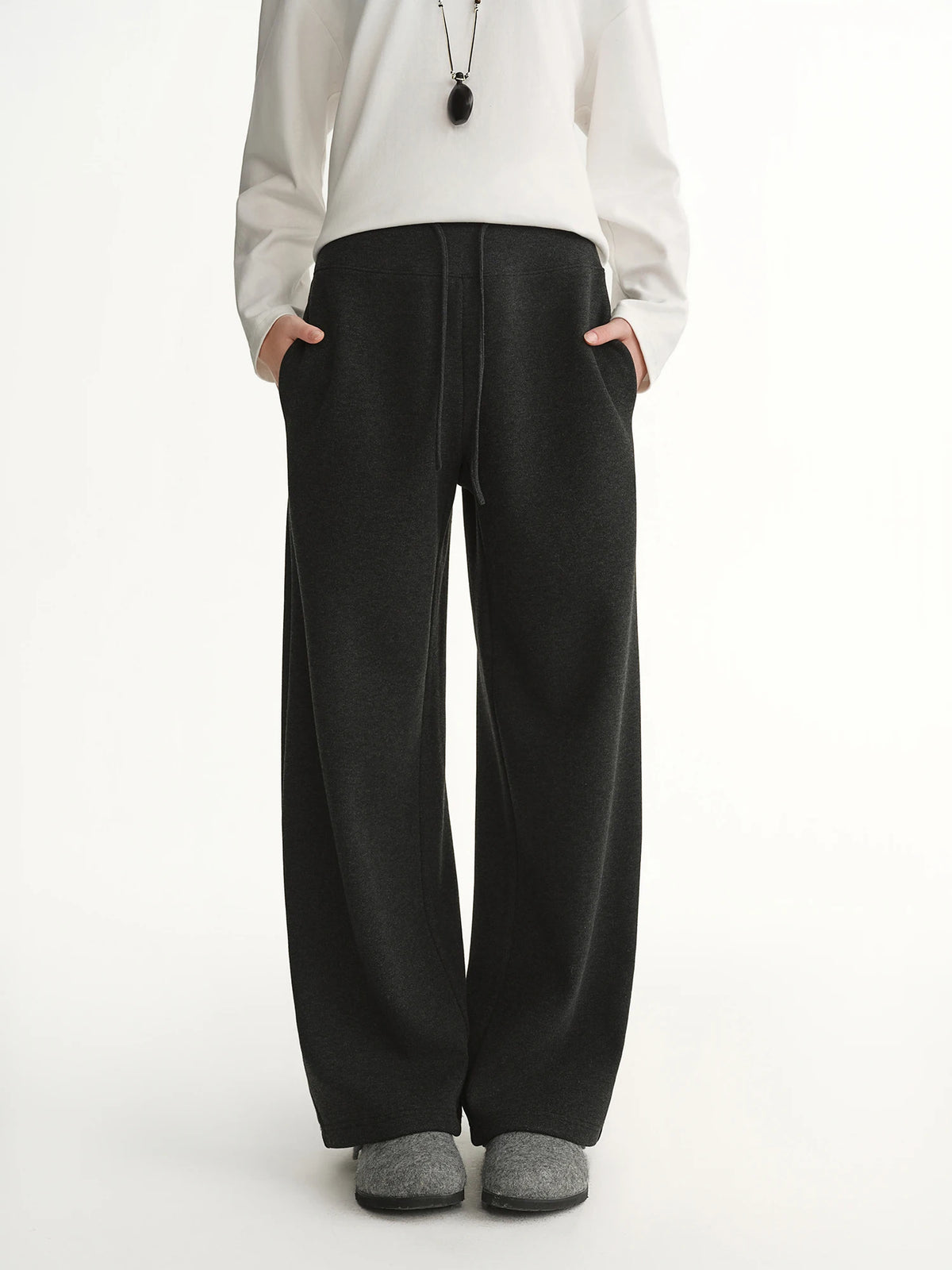 Women's Fleece Lined High Waist Pants - Winter Casual Loose Fit