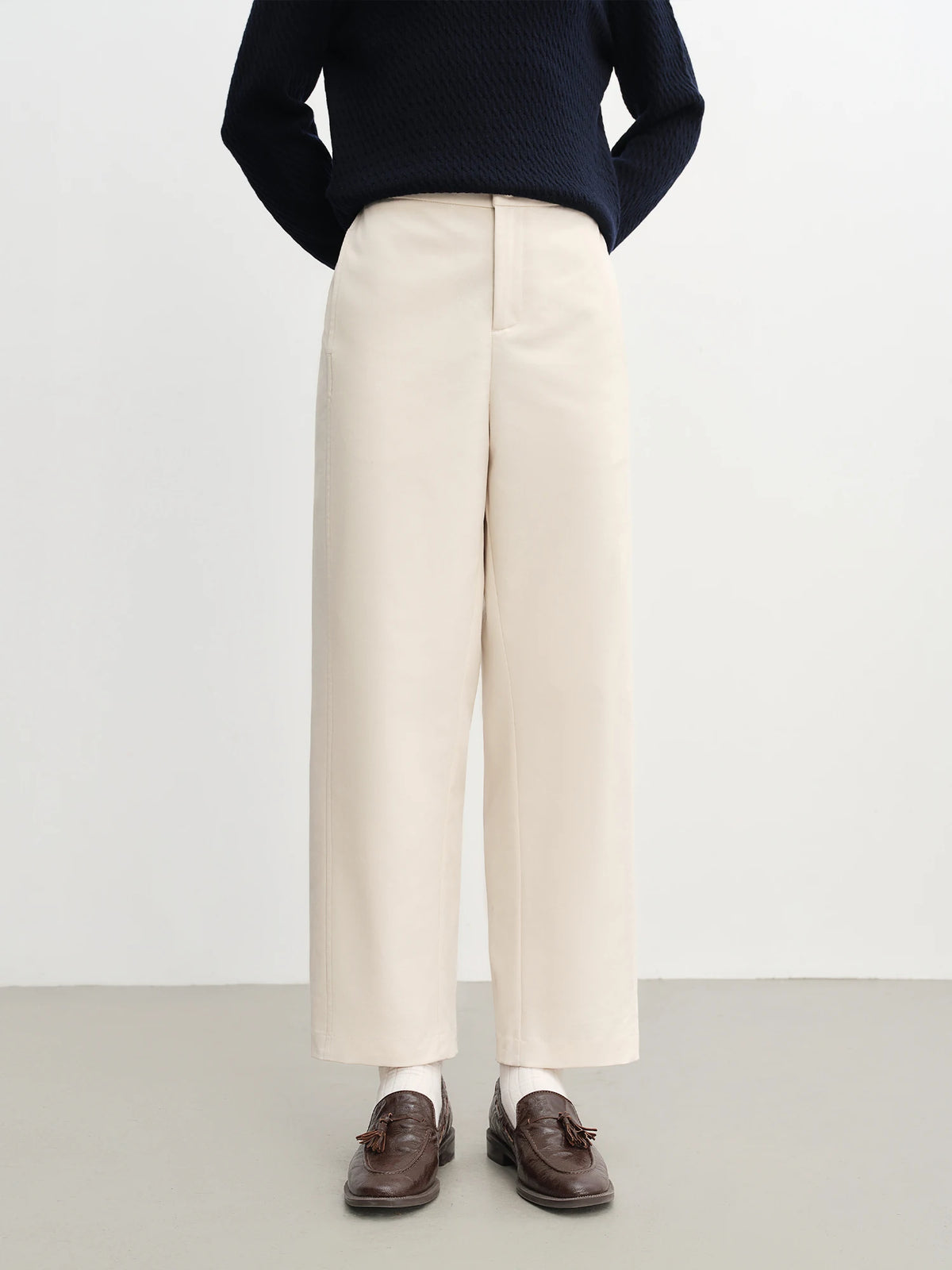 Women's High Waist Flared Hem Pants - Summer Casual Ankle Trousers