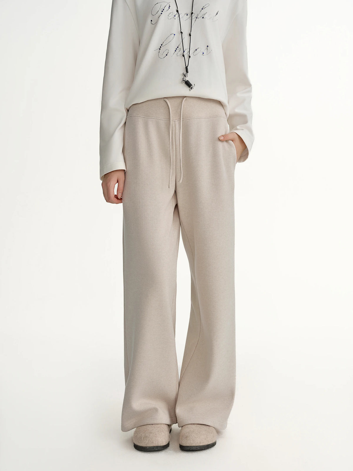 Women's Fleece Lined High Waist Pants - Winter Casual Loose Fit