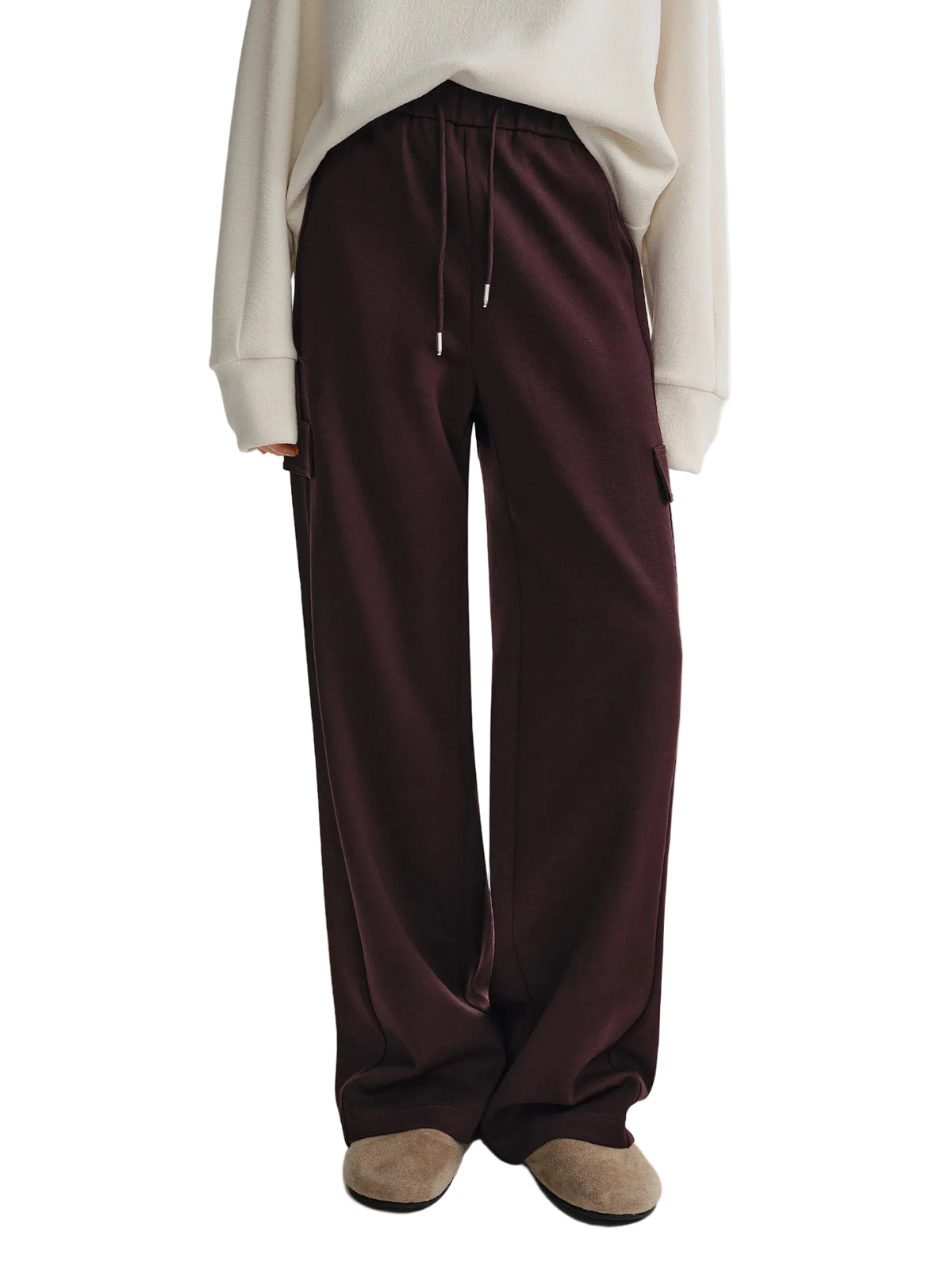Plus-Size Wide-Leg Cargo Pants - Oversized Winter Casual Trousers