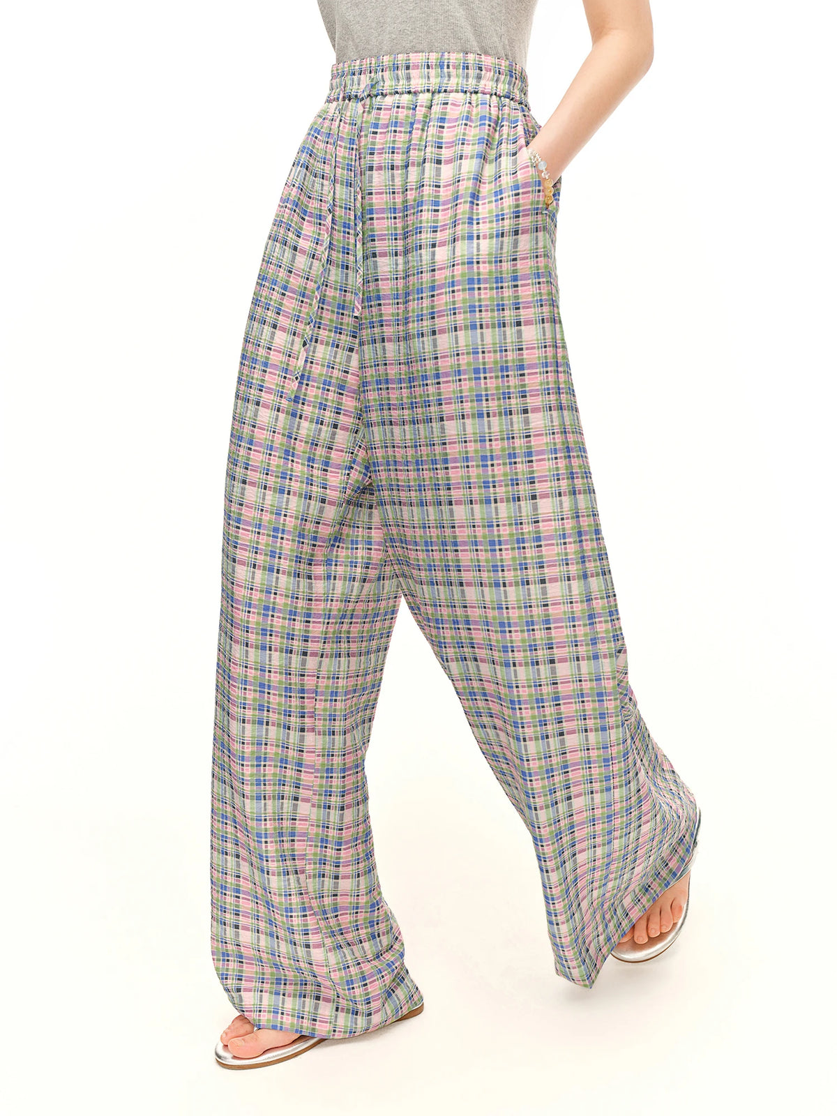 Women's Draped Wide Leg Pants High Waist Summer Casual Trousers