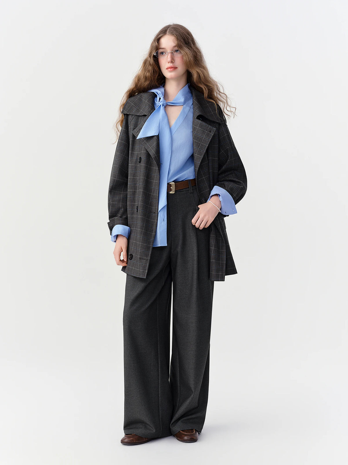 Women's High-Waisted Wide-Leg Suit Pants - Commuter Trousers