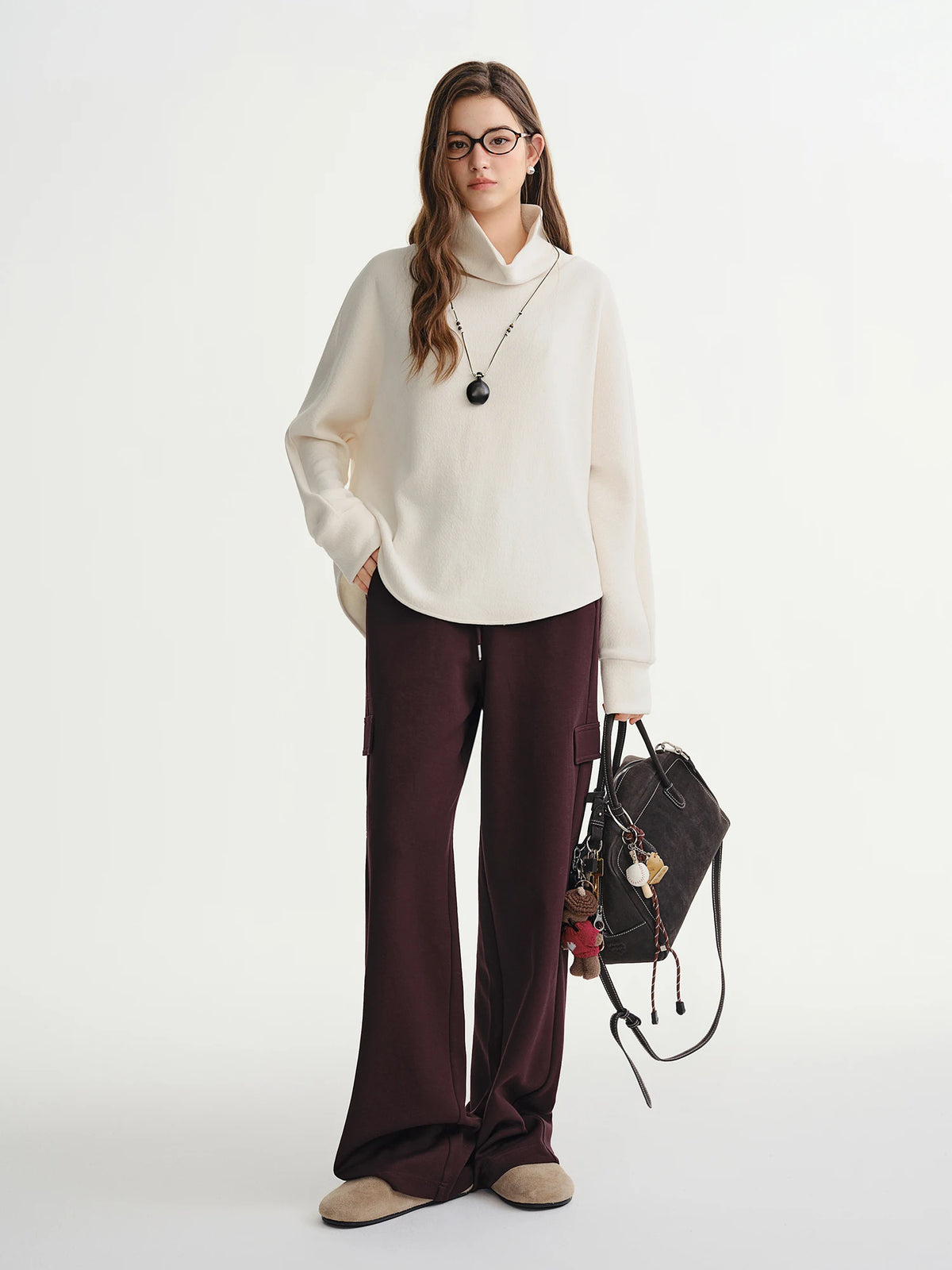 Plus-Size Wide-Leg Cargo Pants - Oversized Winter Casual Trousers