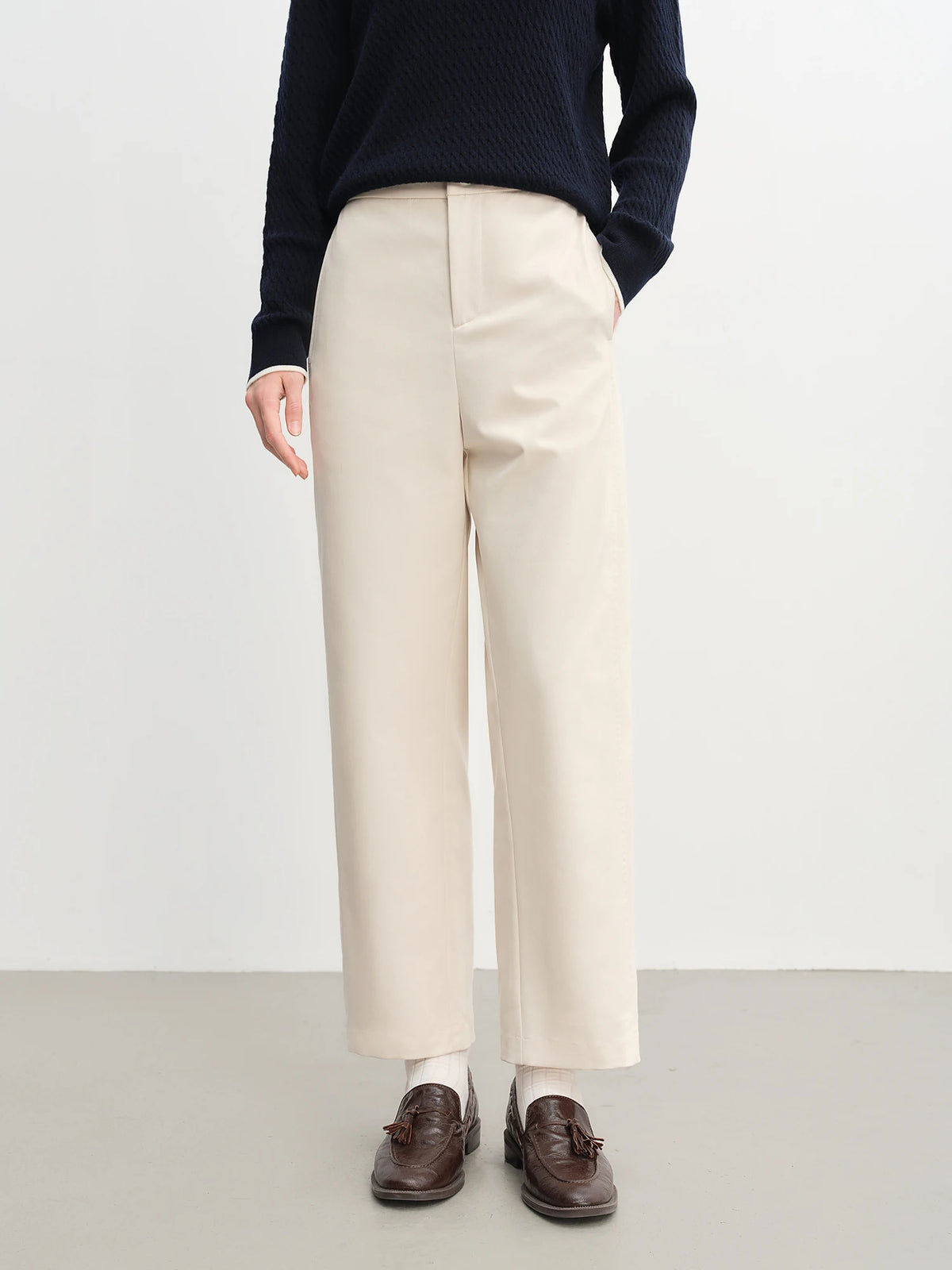 Women's High Waist Flared Hem Pants - Summer Casual Ankle Trousers