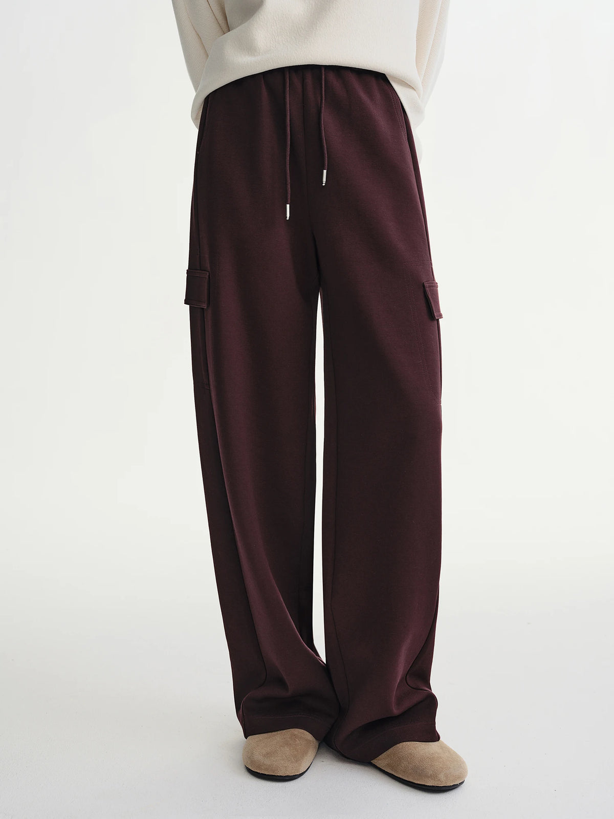 Plus-Size Wide-Leg Cargo Pants - Oversized Winter Casual Trousers