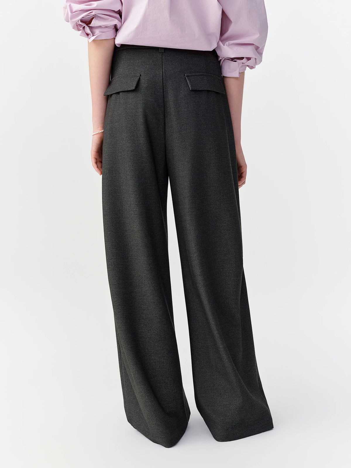 Women's High-Waisted Wide-Leg Suit Pants - Commuter Trousers