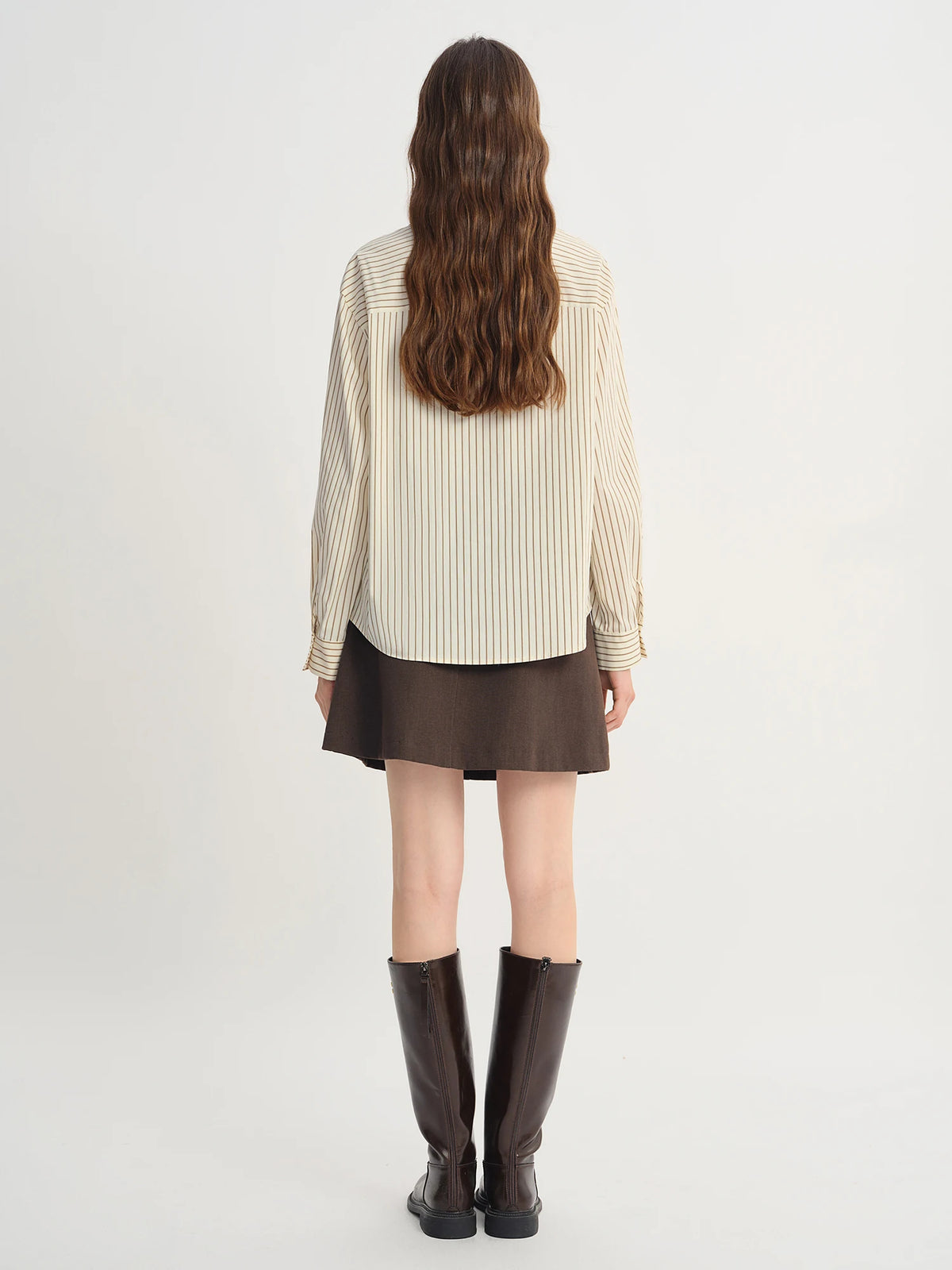Women's French Striped Ribbon Shirt - Plus Size Chic Autumn Top