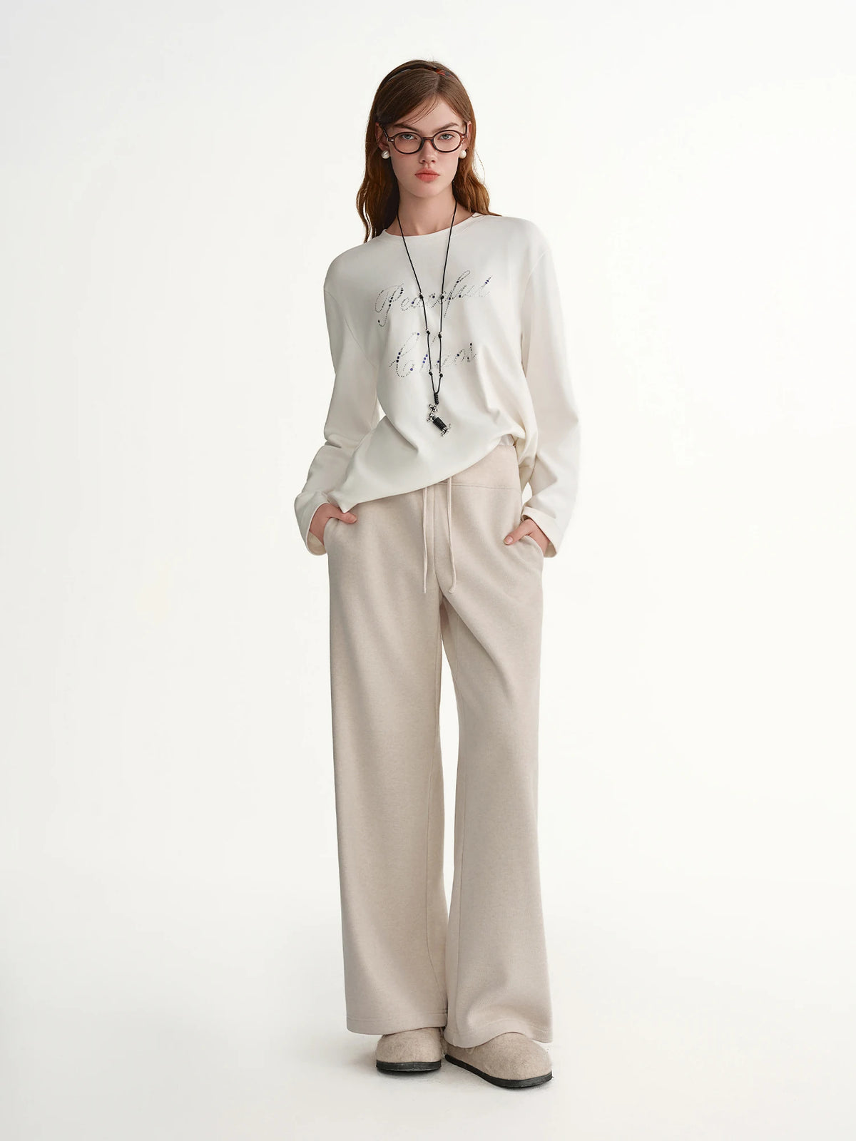 Women's Fleece Lined High Waist Pants - Winter Casual Loose Fit
