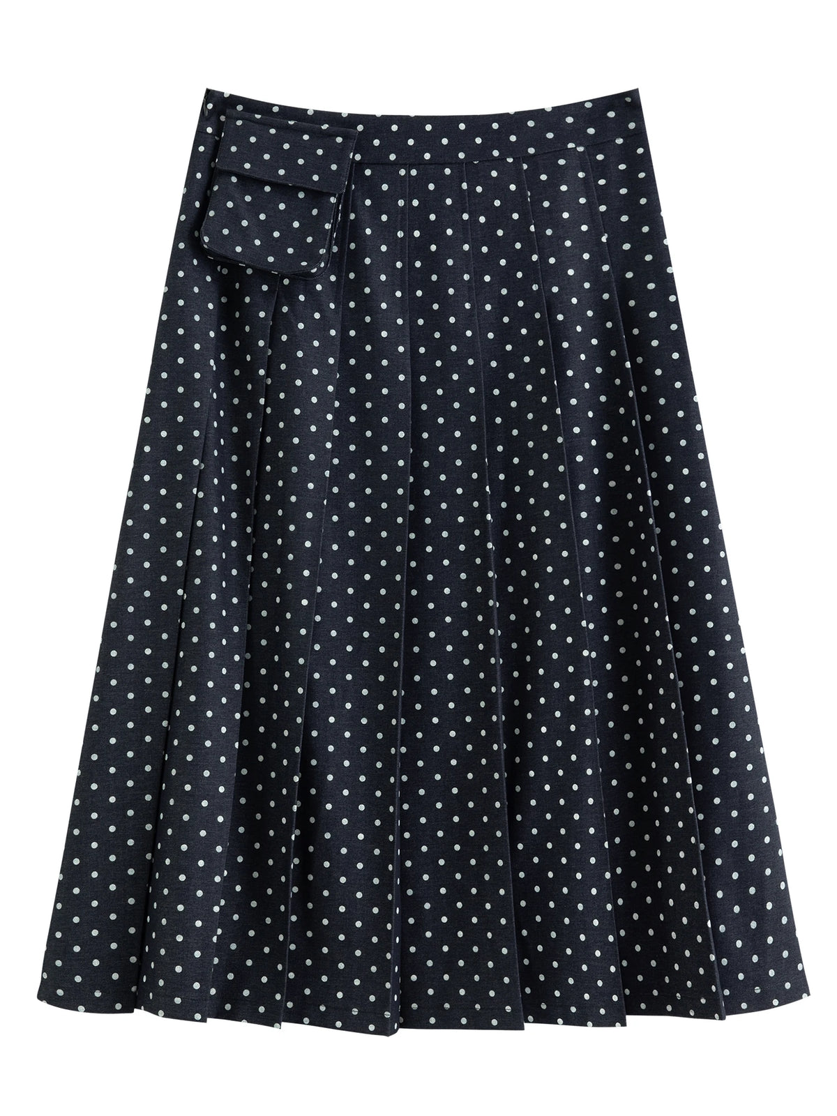 Polka Dot Midi Skirt - Retro A-Line Pleated Vintage Party Skirt